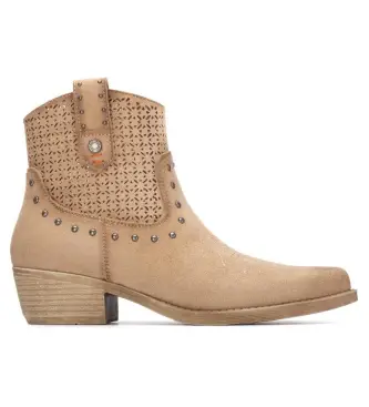 Refresh per donna 17504201-BEIGE Stivaletti beige 175042, 3 a 5cm, Cerniera, Casual