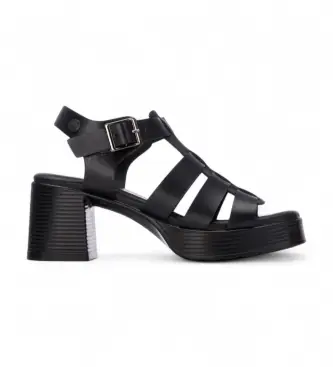per donna 17509501-NEGRO Sandali 175095 neri (41), Nero, 5 a 8cm, Fibbia, Casual