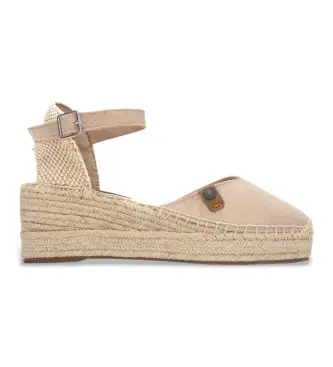 Refresh per donna 17523504-BEIGE Espadrillas 175235 beige, 3 a 5cm, Crosta, Fibbia, Casual Marrone