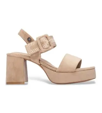 Refresh per donna 17526202-BEIGE Sandali beige 175262, 5 a 8cm, Fibbia, Casual Marrone