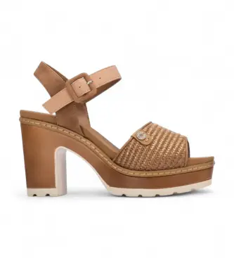 per donna 17528102-CAMEL Sandali 175281 marrone (39), Tessuto, 5 a 8cm, Fibbia, Casual