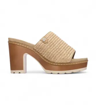 Refresh per donna 17528203-TAUPE Sandali color talpa 175282, Marrone, Tessuto, 5 a 8cm, Nessuno, Casual