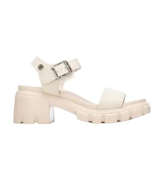 per donna 17528302-HIELO Sandali 175283 bianco sporco (40), 5 a 8cm, Fibbia, Casual