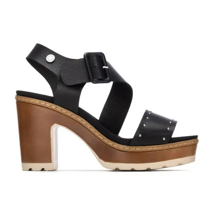 Refresh per donna 17520804-NEGRO Sandali 175208 neri, Nero, 5 a 8cm, Fibbia, Casual Pelle