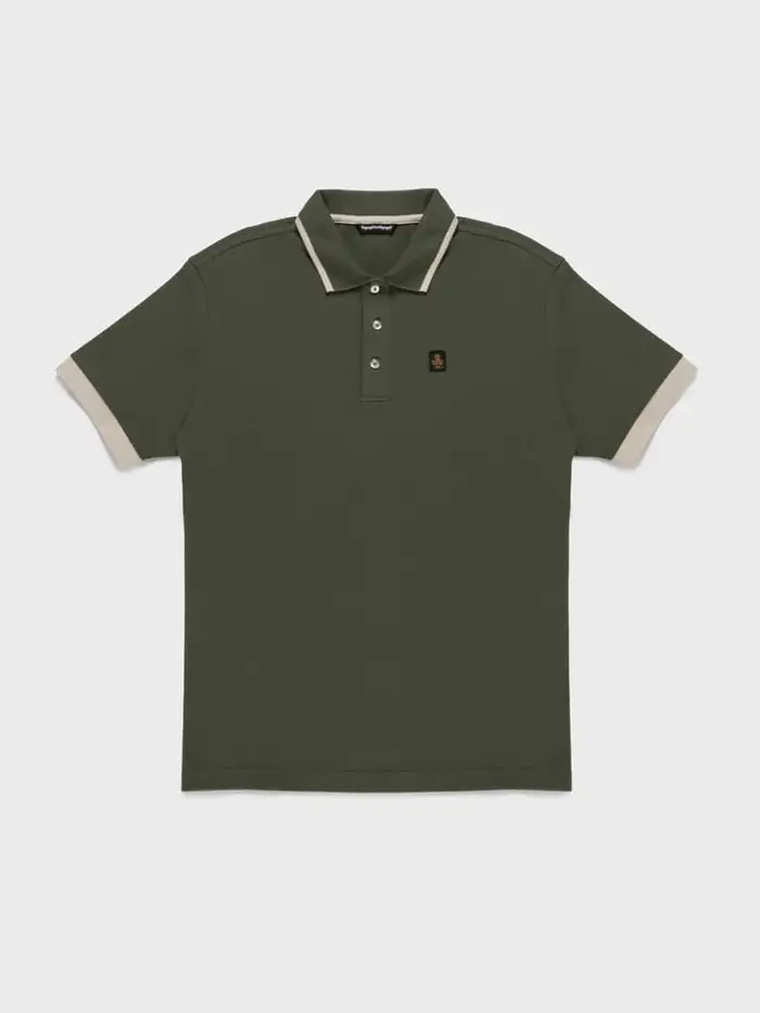 polo verde scuro uomo mini logo