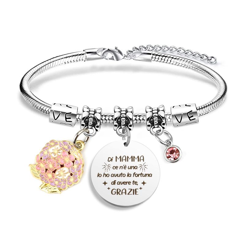 BOMEON BRAND Bracciale Personalizzato per Mamma