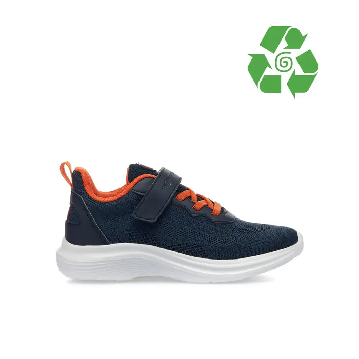 REGENERATED Sneakers blu da bambino in tessuto riciclato con strappo