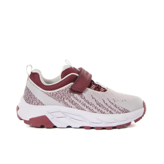 REGENERATED Sneakers rosa da ragazza in tessuto riciclato con velcro e lacci elastici