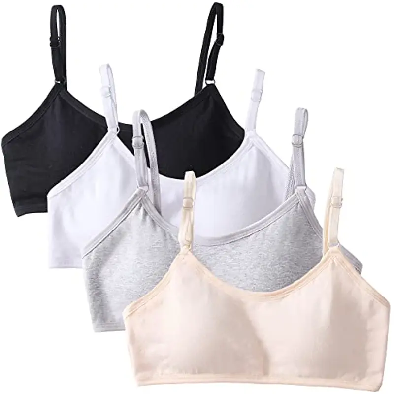 Bysion Reggiseno Senza Cuciture per Ragazze - Confezione da 4