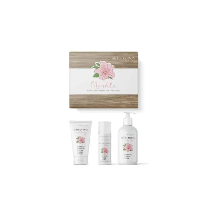 Regina mandorla confezione regalo crema viso 50 ml + latte detergente 250 ml + crema per le mani con olio di mandorle 75 ml