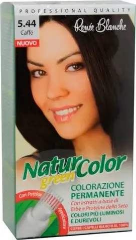Rene'e blanche Tinta Per Capelli Colorazione Permanente Naturale Natur Color Green 544 Caffe