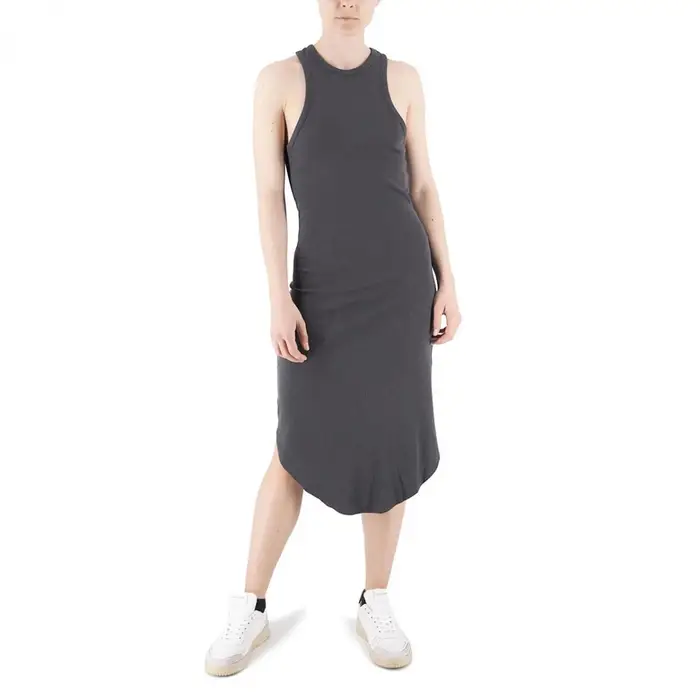 Abito Canotta Costine Nero Donna