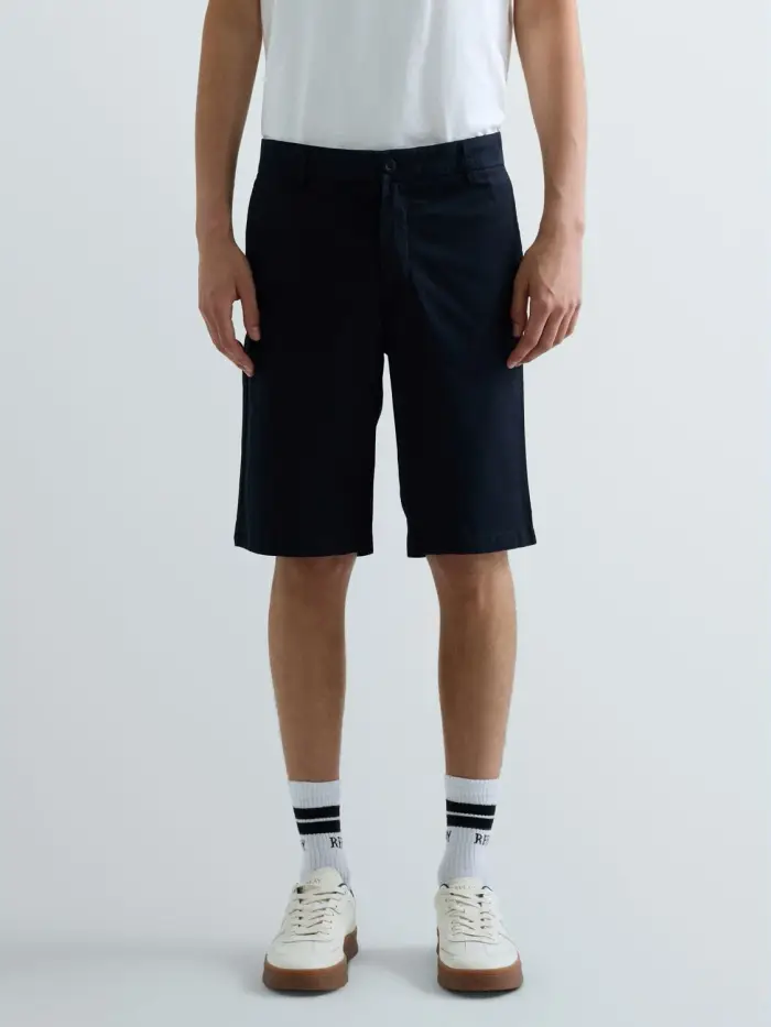 Replay Bermuda Slim Fit In Twill Di Cotone