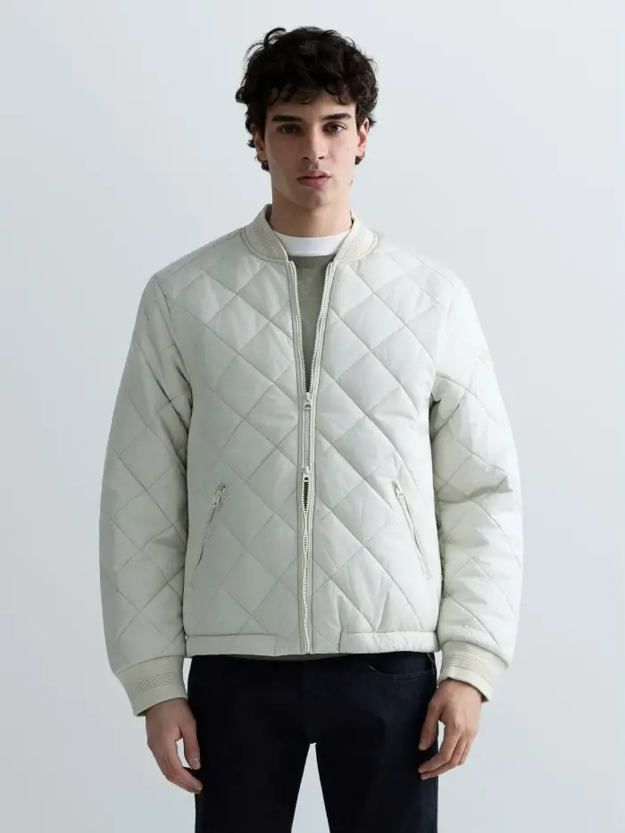 Replay Bomber Trapuntato In Ripstop Grigio