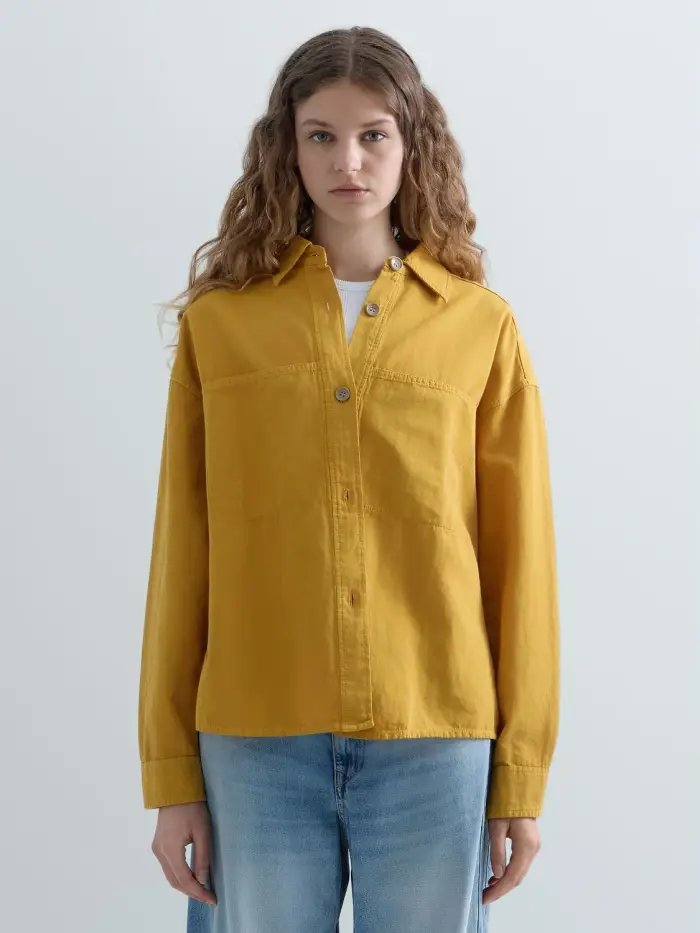 Replay Camicia Boy Fit In Cotone E Lino