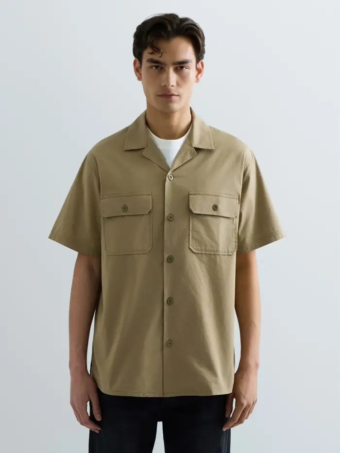 Replay Camicia Relaxed Fit In Twill Di Cotone