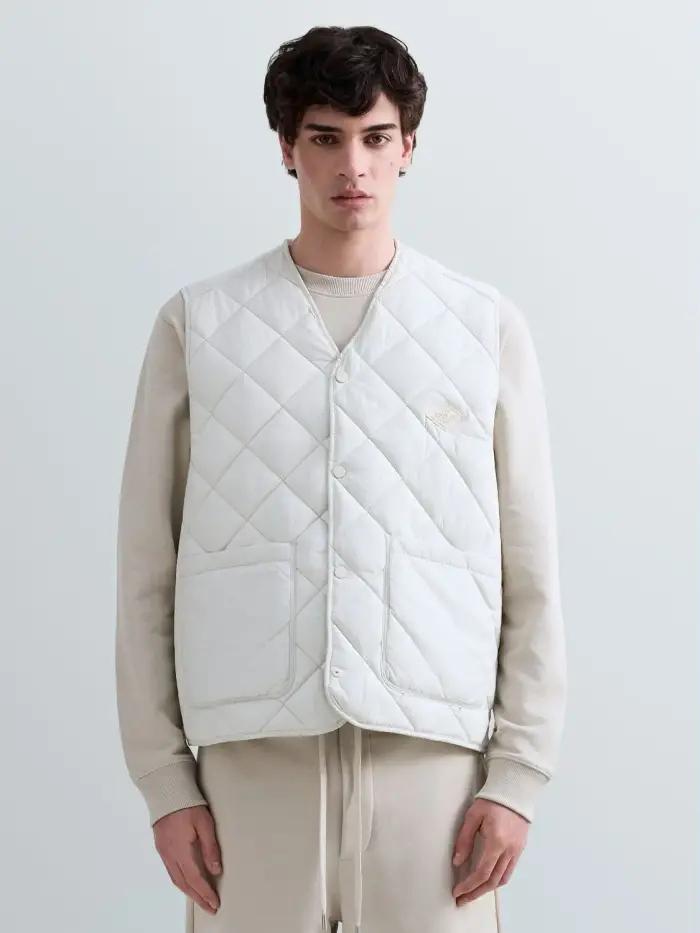 Replay Gilet Trapuntato In Ripstop Grigio