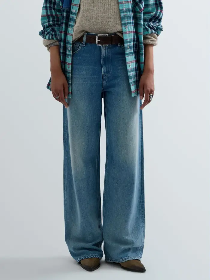 Jeans Wide Leg Fit Cary Blu Scuro