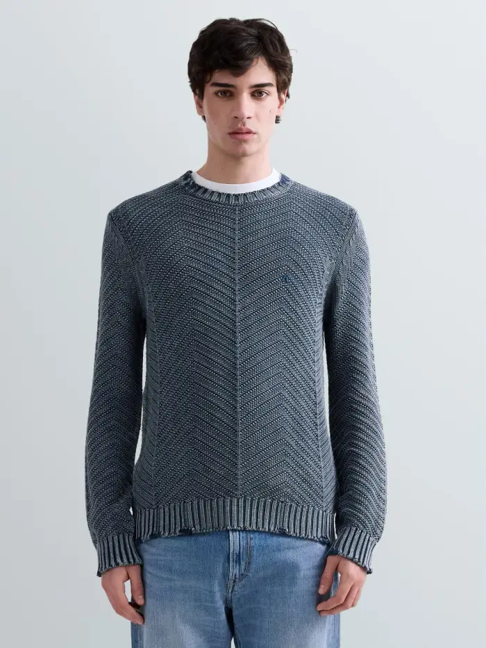 Replay Maglia In Cotone Con Rotture