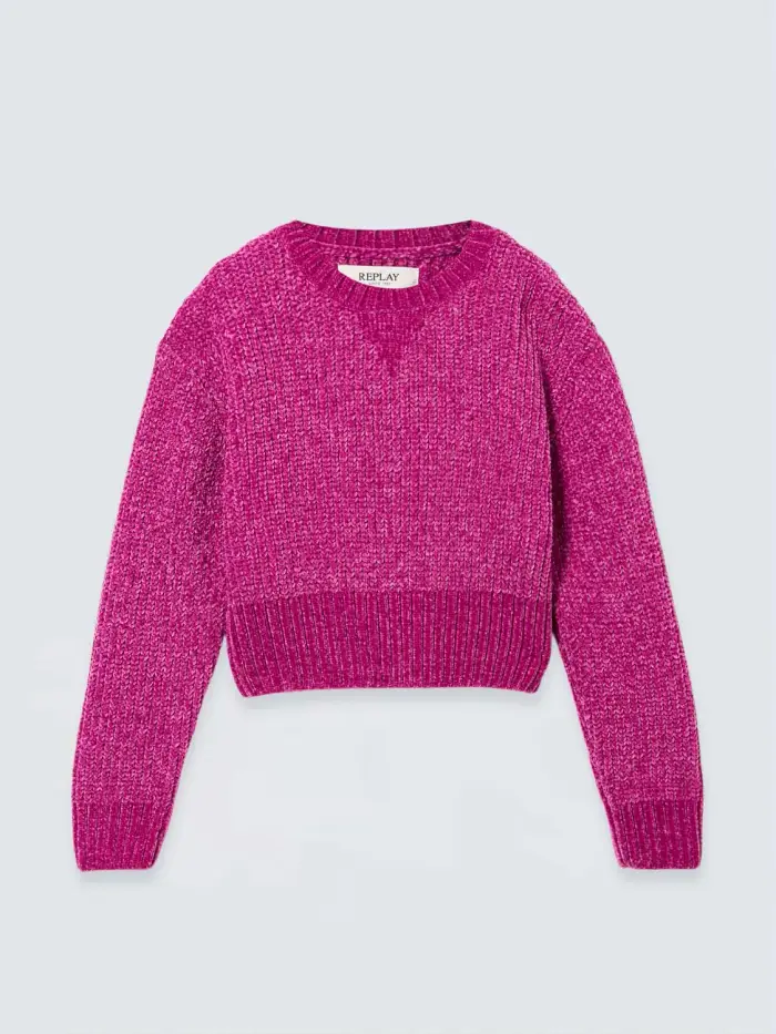 Maglione In Ciniglia Rosa