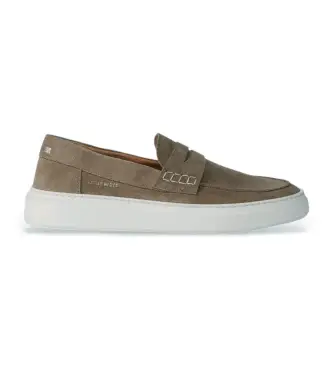 Replay per uomo RZ8H0002L Mocassini Brice in pelle verde tono su tono, Basso, Nessuno, Casual, Classico