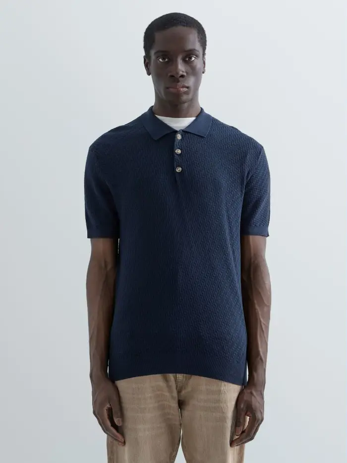 Replay Polo In Maglia Di Cotone Intrecciato