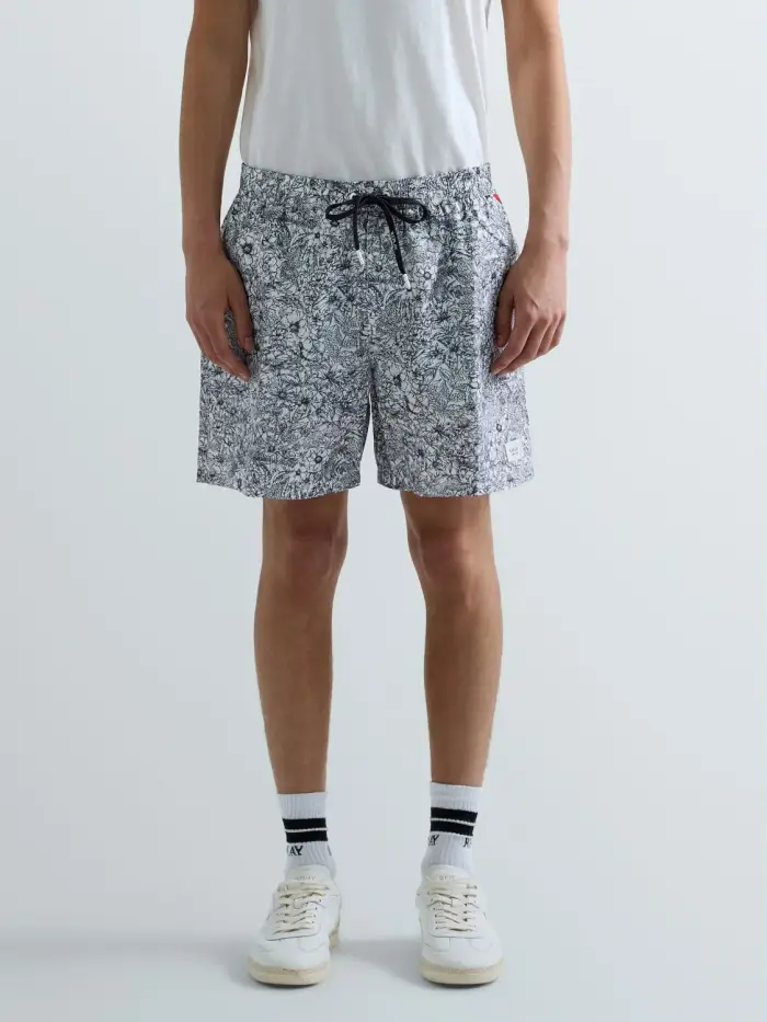Replay Shorts Da Mare In Tessuto Riciclato Stampa Fiori