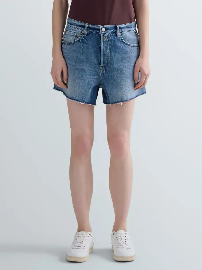 Replay Shorts Straight Fit In Denim