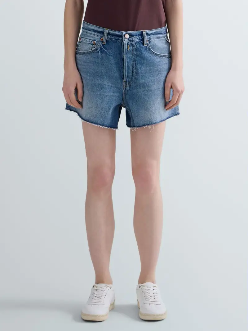 Replay Shorts Straight Fit In Denim