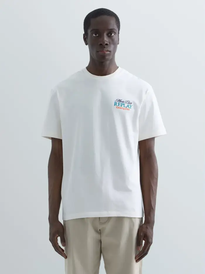 Replay T-shirt Con Stampa Tennis Logata Monte Carlo Country Club Collection