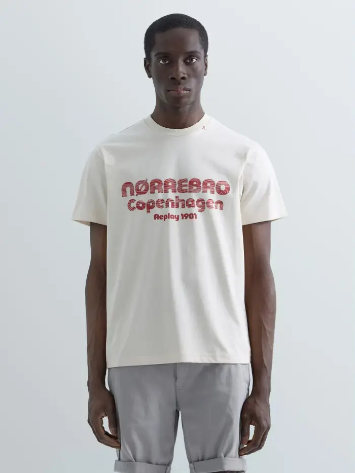 Replay T-shirt In Jersey Con Stampa Copenhagen