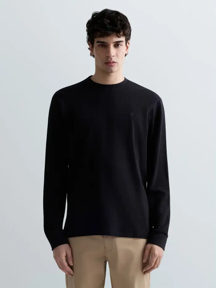 Replay T-shirt Regular A Maniche Lunghe Nero