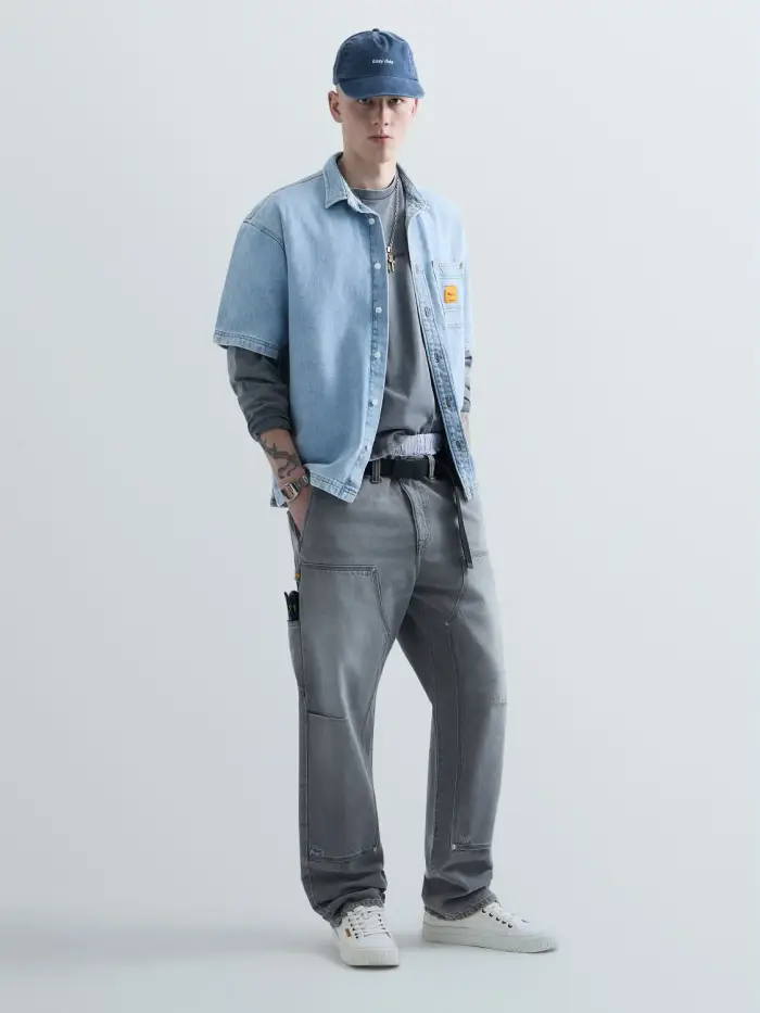 Tinner Shirt In Denim Chiaro Agender Replay Inc