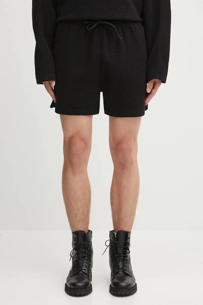 Represent pantaloncini in cotone Waffle Shorts uomo colore nero MLM41207.01