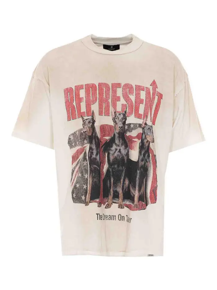 Represent T-shirt color Ã©cru lavato Beige