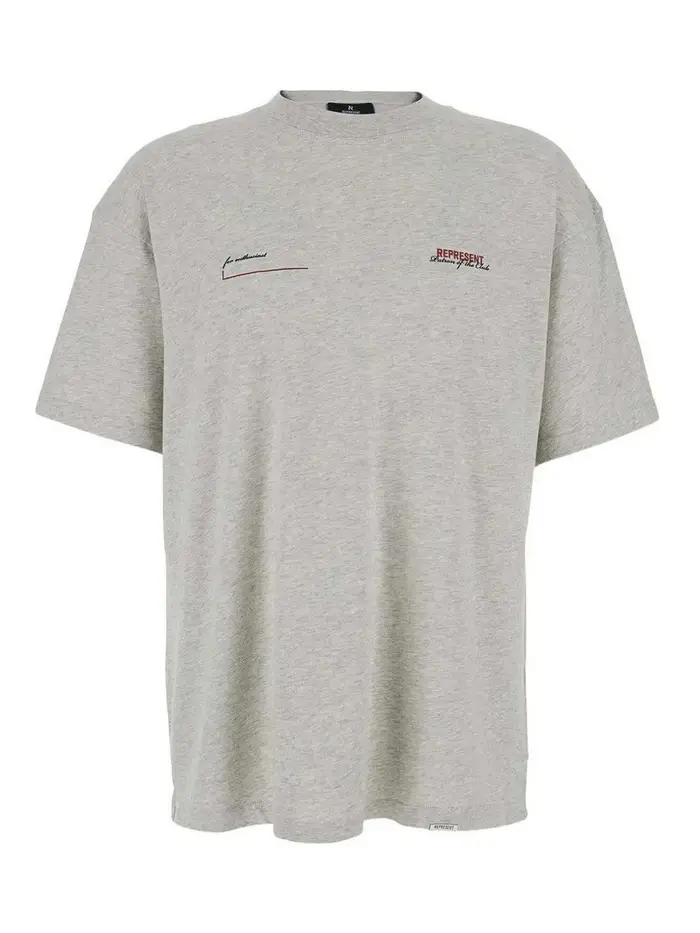 Represent T-shirt con cappuccio Owners Club Crema Marl Bianco