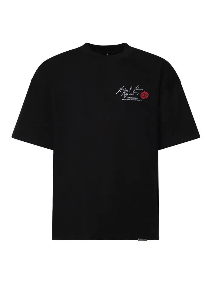 T-shirt in cotone Amore e Baci Nero