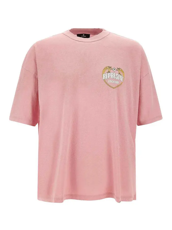Represent T-Shirt In Cotone Con Effetto Distressed Rosa