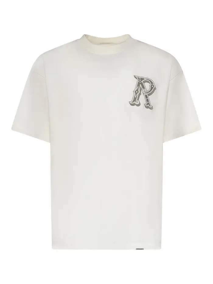 Represent T-shirt in cotone con iniziale occidentale Bianco