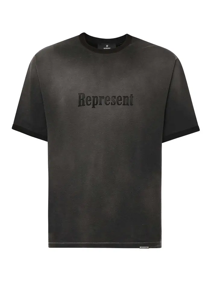Represent T-shirt Ringer in cotone Nero