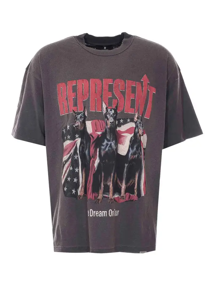 Represent T-shirt Sun Fade Grey Dream On Tour Grigio