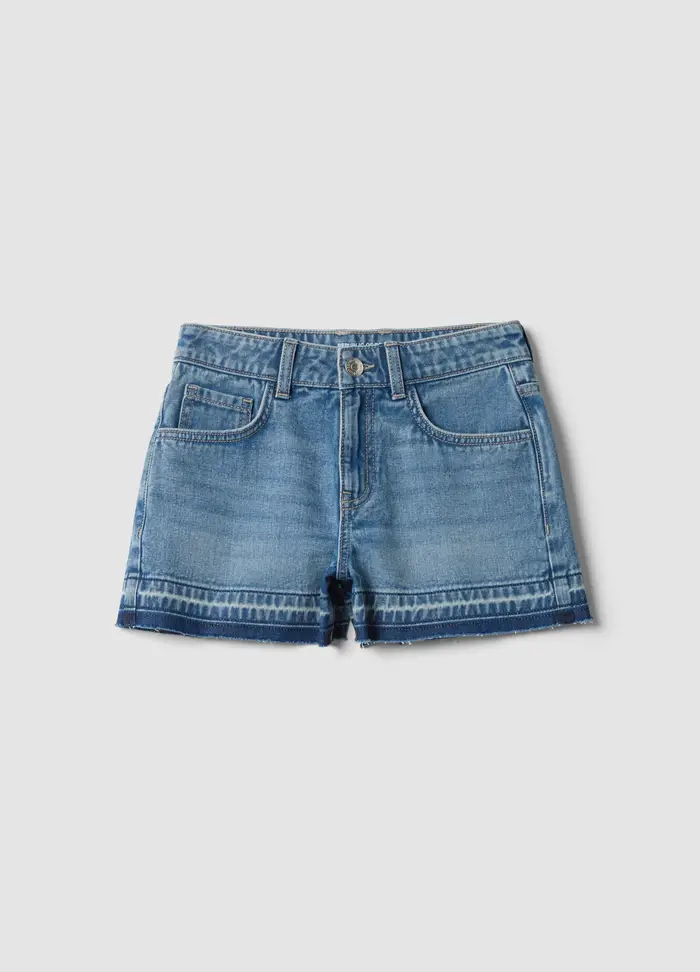 REPUBLIC OF DENIM Shorts Denim Blu In Puro Cotone Da Ragazza Straight Fit, Bambina, Denim