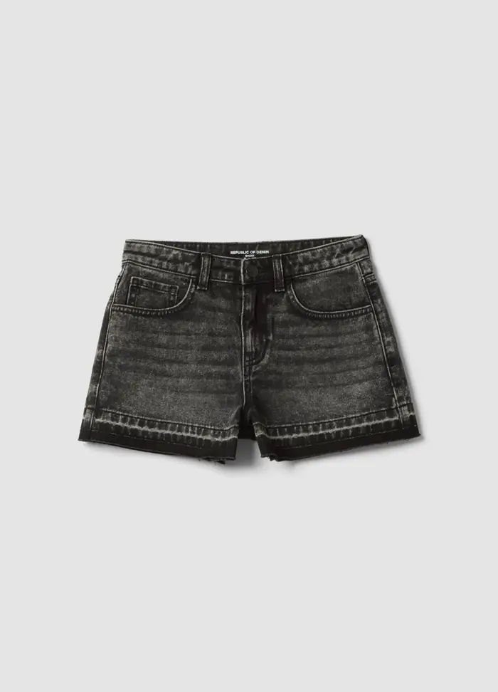 REPUBLIC OF DENIM Shorts Denim Grigio In Puro Cotone Da Ragazza Straight Fit, Bambina, Grigio