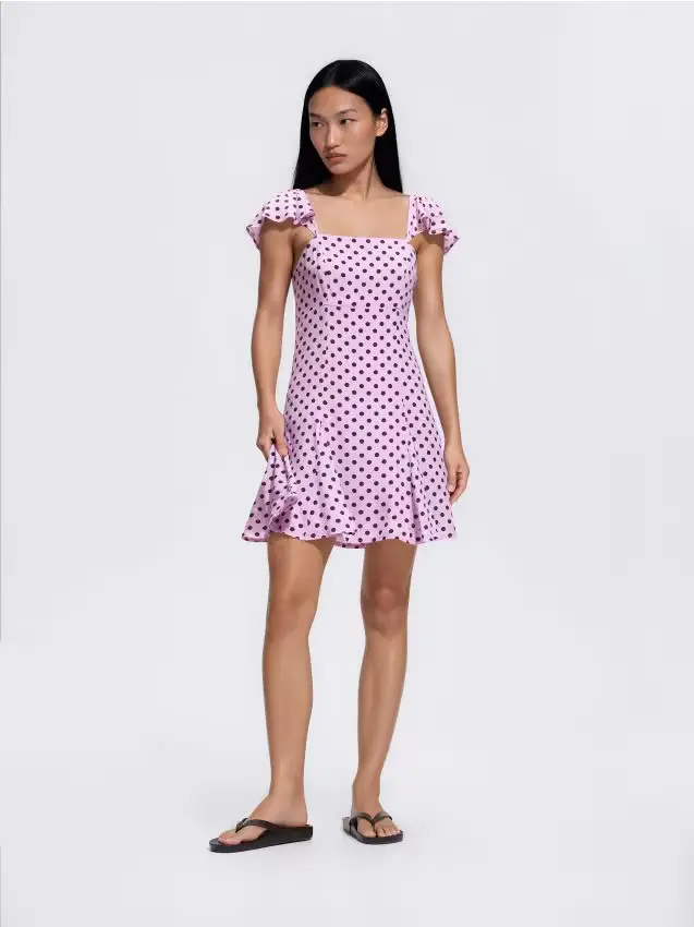 Abito mini a pois - multicolore