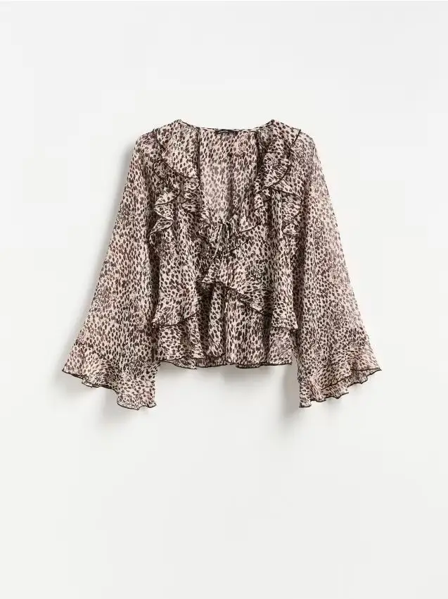 Blusa a balze - marrone