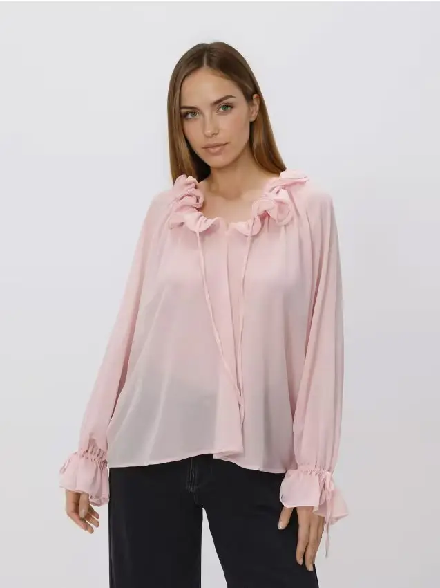 Reserved Blusa a balze - rosa