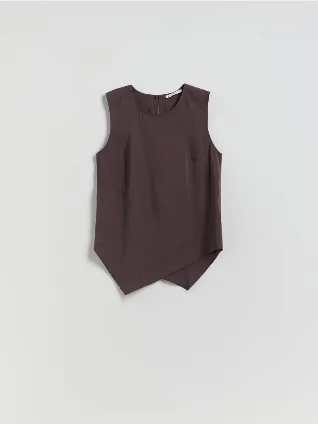 Blusa in misto modal - marrone scuro