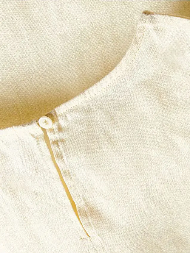 Reserved Camicetta in lino - giallo chiaro