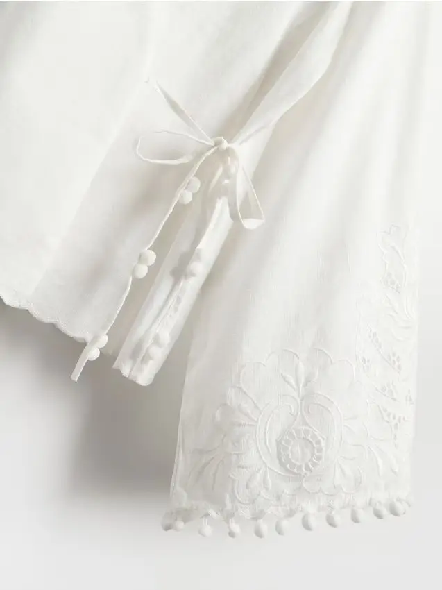 Camicia a portafoglio in cotone - bianco