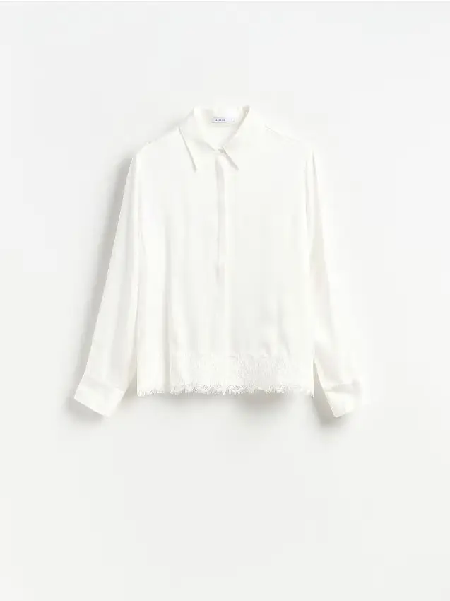 Camicia con pizzo - panna
